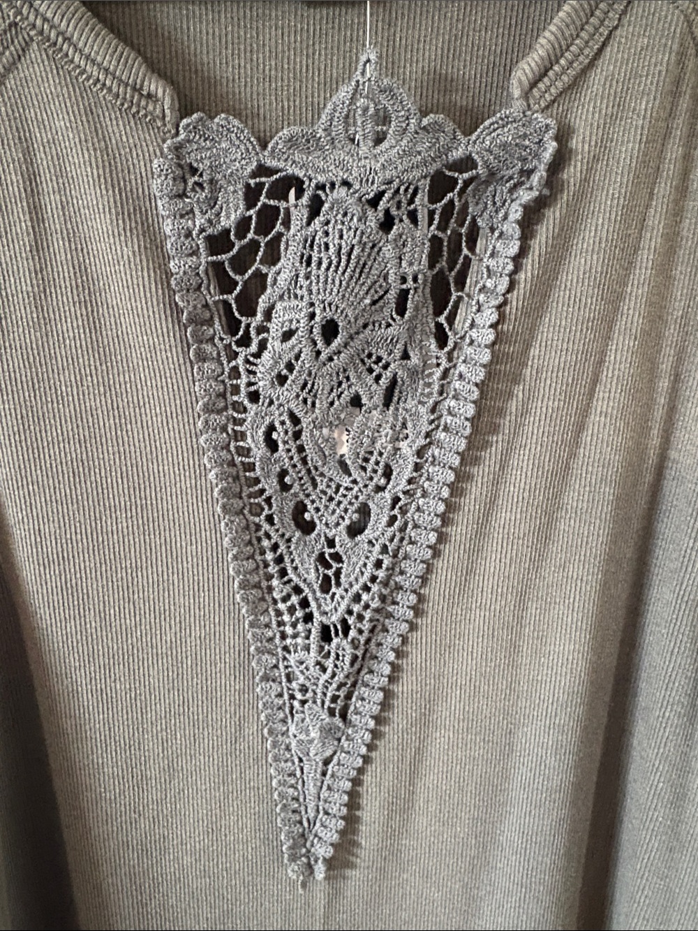 Torrid • Cotton Modal Rib Notch Neck Crochet Inset Tank - Picture 7 of 7